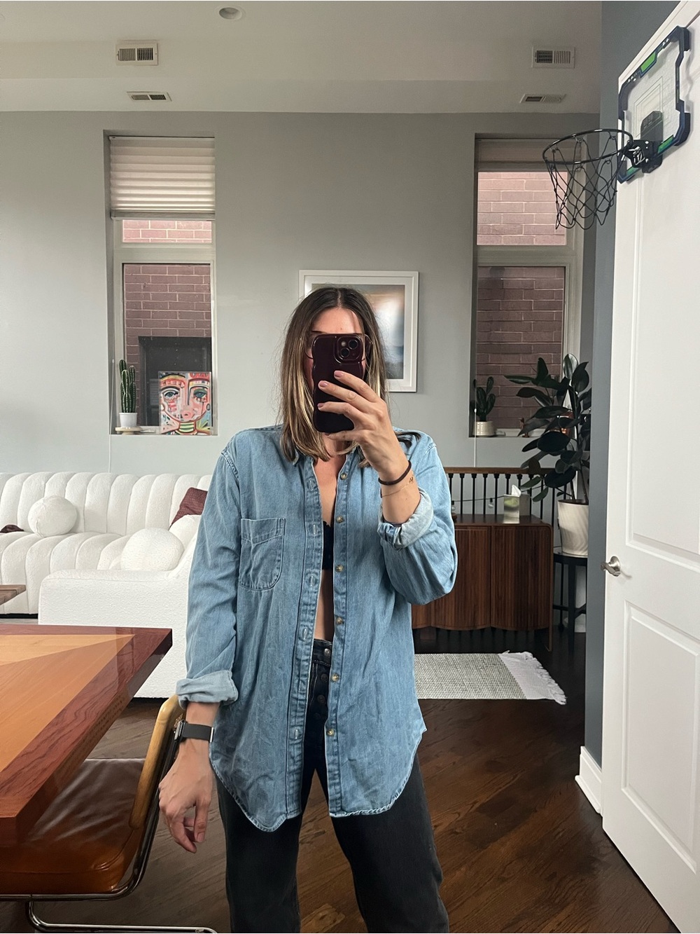 Butter MOM Denim Button-Up Shirt